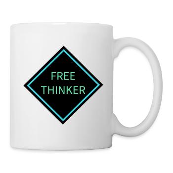Free Thinker Warning Sign - Mug - white - Right