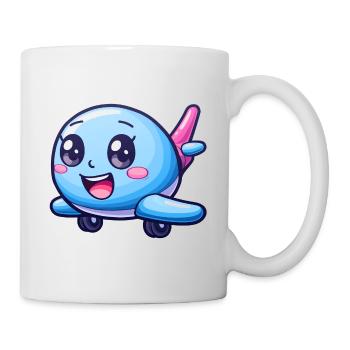 Niedliches Flugzeug - Tasse - Weiß - Rechts