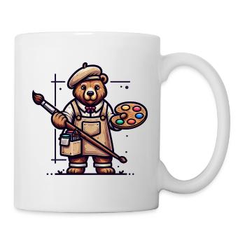 Cute Bear Artist - Tasse - Weiß - Rechts