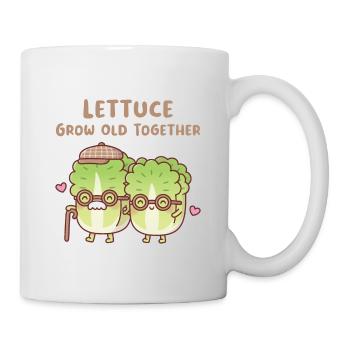 Cute Lettuce Couple Lettuce Grow Old Together - Mug - white - Right