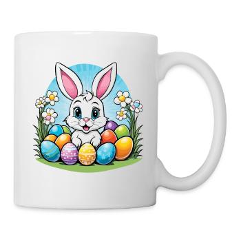 Osterhase Ostern Illustration - Tasse - Weiß - Rechts
