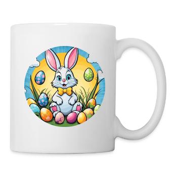 Osterhase Ostern Illustration - Tasse - Weiß - Rechts