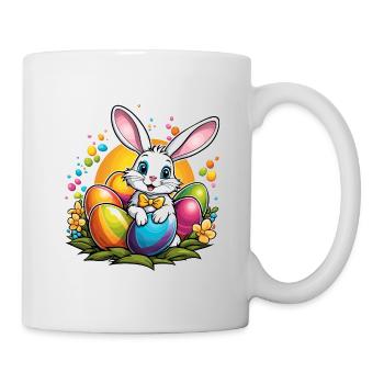 Osterhase Ostern Illustration - Tasse - Weiß - Rechts