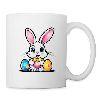Osterhase Ostern Illustration - Tasse - Weiß - Rechts
