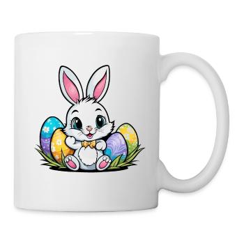 Osterhase Ostern Illustration - Tasse - Weiß - Rechts