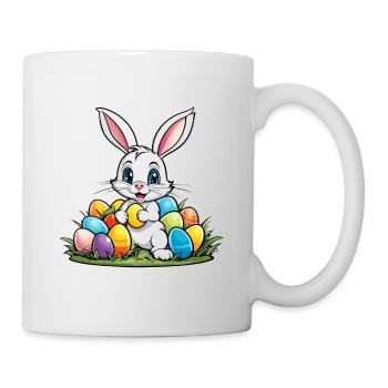 Osterhase Ostern Illustration - Tasse - Weiß - Rechts