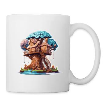 Baumhaus / Baumkrone / Baumhütte / Abenteuer - Tasse - Weiß - Rechts