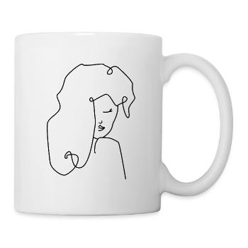 LineArt Woman Face - Mug - white - Right