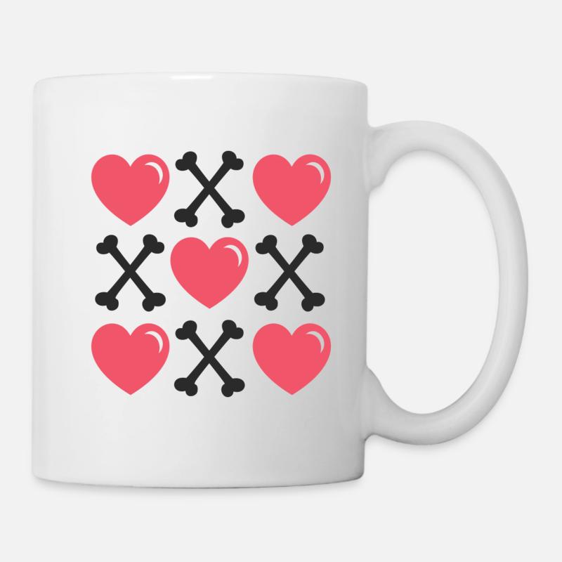 Saint-Valentin cœurs et os - Mug blanc - blanc
