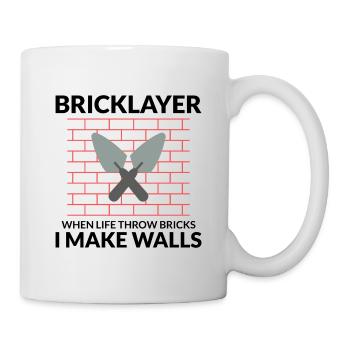 Bricklayer Wisdom: Turning Life's Bricks into Wall - Mug - white - Right