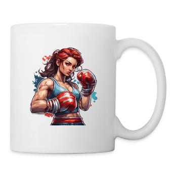 Boxeur / Sports / Combat / Arène / Ring de boxe / Poings - Mug blanc - blanc - Droite