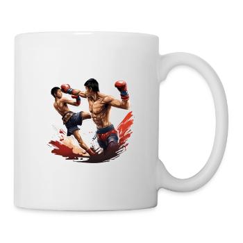 Boxeur / Sports / Combat / Arène / Ring de boxe / Poings - Mug blanc - blanc - Droite