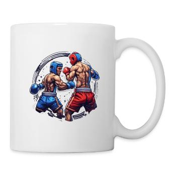 Boxeur / Sports / Combat / Arène / Ring de boxe / Poings - Mug blanc - blanc - Droite
