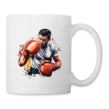 Boxeur / Sports / Combat / Arène / Ring de boxe / Poings - Mug blanc - blanc - Droite