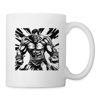 Boxeur / Sports / Combat / Arène / Ring de boxe / Poings - Mug blanc - blanc - Droite