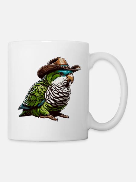 Quäker Papagei Mönch Sittich - Tasse - Weiß
