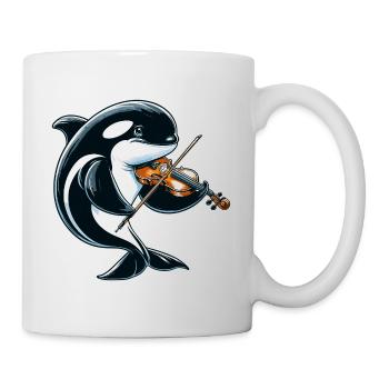 Orca spielt Geige - Tasse - Weiß - Rechts