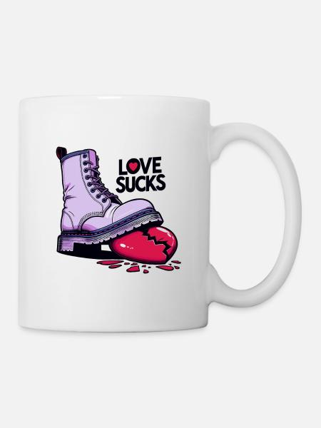 Love Sucks - Anti-Valentine's Day Apparel - Mug - white