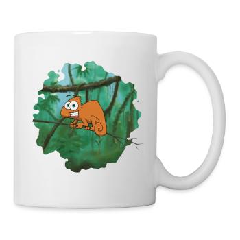 Orange Cartoon Chameleon - Mug - white - Right