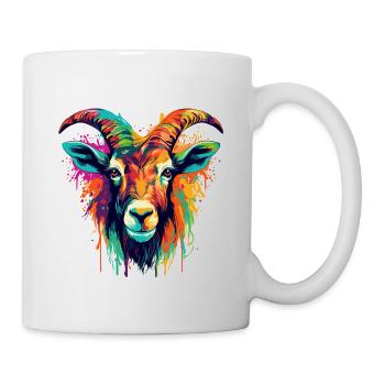 Colorful Goat Paint Splash Splash Paint Blob Billy goat - Mug - white - Right