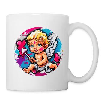 Cupidon / Amour / Flèche / Coeur / Saint Valentin - Mug blanc - blanc - Droite