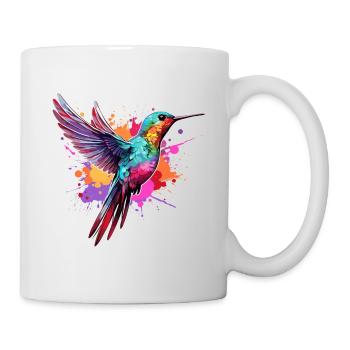 Colibri coloré, taches de peinture, éclaboussures de peinture - Mug blanc - blanc - Droite