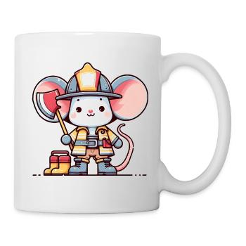 Cute Mouse Firefighter - Mug - white - Right