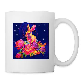 Space-Kaninchen - "hat was genommen" - Tasse - Weiß - Rechts