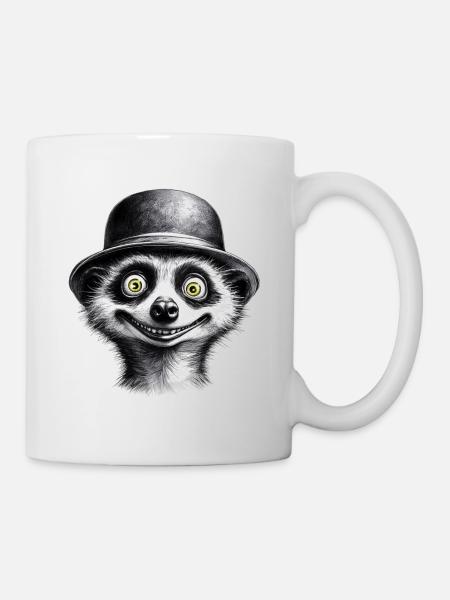 Erdmännchen mit Hut - Tasse - Weiß