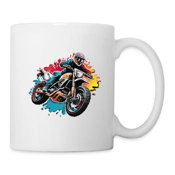 Motard / Motard / Motard / Deux-roues / Cross - Mug blanc - blanc - Droite