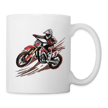 Motard / Motard / Motard / Deux-roues / Cross - Mug blanc - blanc - Droite