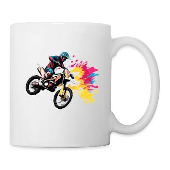 Motard / Motard / Motard / Deux-roues / Cross - Mug blanc - blanc - Droite