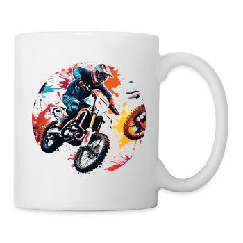 Motard / Motard / Motard / Deux-roues / Cross - Mug blanc - blanc - Droite