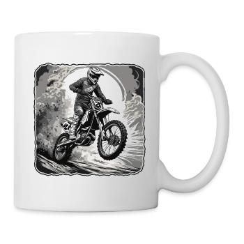 Motard / Motard / Motard / Deux-roues / Cross - Mug blanc - blanc - Droite