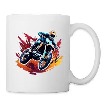 Motard / Motard / Motard / Deux-roues / Cross - Mug blanc - blanc - Droite
