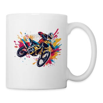 Motard / Motard / Motard / Deux-roues / Cross - Mug blanc - blanc - Droite