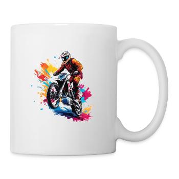 Motard / Motard / Motard / Deux-roues / Cross - Mug blanc - blanc - Droite