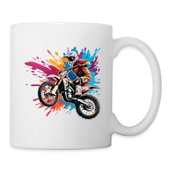 Motard / Motard / Motard / Deux-roues / Cross - Mug blanc - blanc - Droite