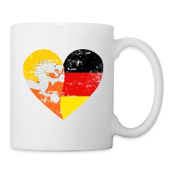 Bhutan Germany Flag Heart - Mug - white - Right