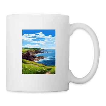Prussia Cove Cornwall Vintage Travel Poster WPA - Mug - white - Right