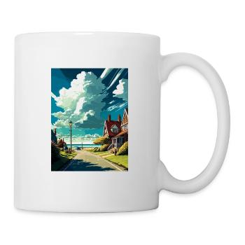 Nouveau Romney Angleterre Kent Vintage Affiche de voyage WPA - Mug blanc - blanc - Droite