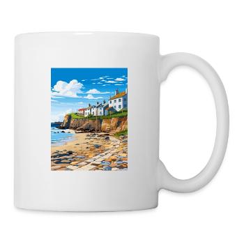 Rock Village Cornwall Vintage Reiseposter WPA - Tasse - Weiß - Rechts