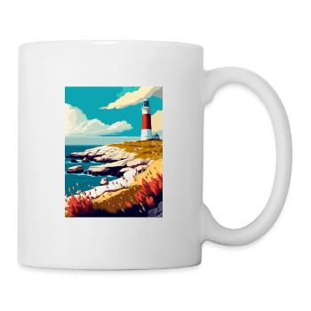 Portland Bill England Vintage Reiseposter WPA - Tasse - Weiß - Rechts