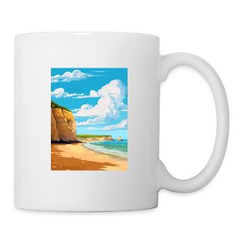 Torquay Cliffs England Vintage Reiseposter WPA - Tasse - Weiß - Rechts