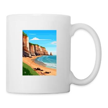 Torquay Cliffs England Vintage Reiseposter WPA - Tasse - Weiß - Rechts
