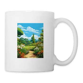 Trebah Garden Cornwall Affiche de voyage Vintage WPA - Mug blanc - blanc - Droite