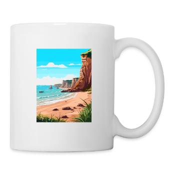 Torquay Cliffs England Vintage Reiseposter WPA - Tasse - Weiß - Rechts