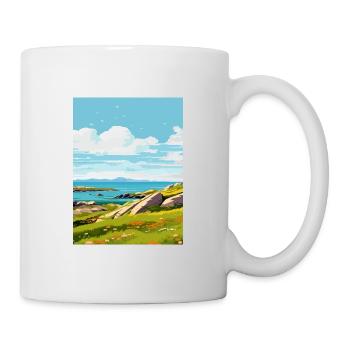 Île de Barra Ecosse Vintage voyage affiche WPA - Mug blanc - blanc - Droite