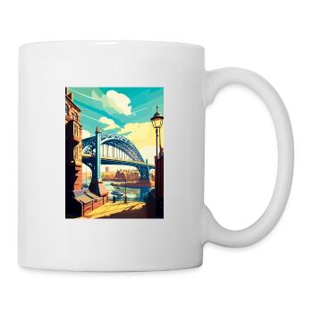 Newcastle England Vintage Travel Poster Souvenir - Mug - white - Right
