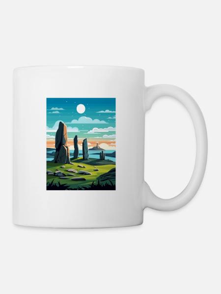 Île de Lewis Ecosse Vintage voyage affiche WPA - Mug blanc - blanc